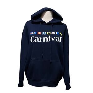 Carnival Cruise Sweater Women's Medium Dark Blue Pullover Hoodie
